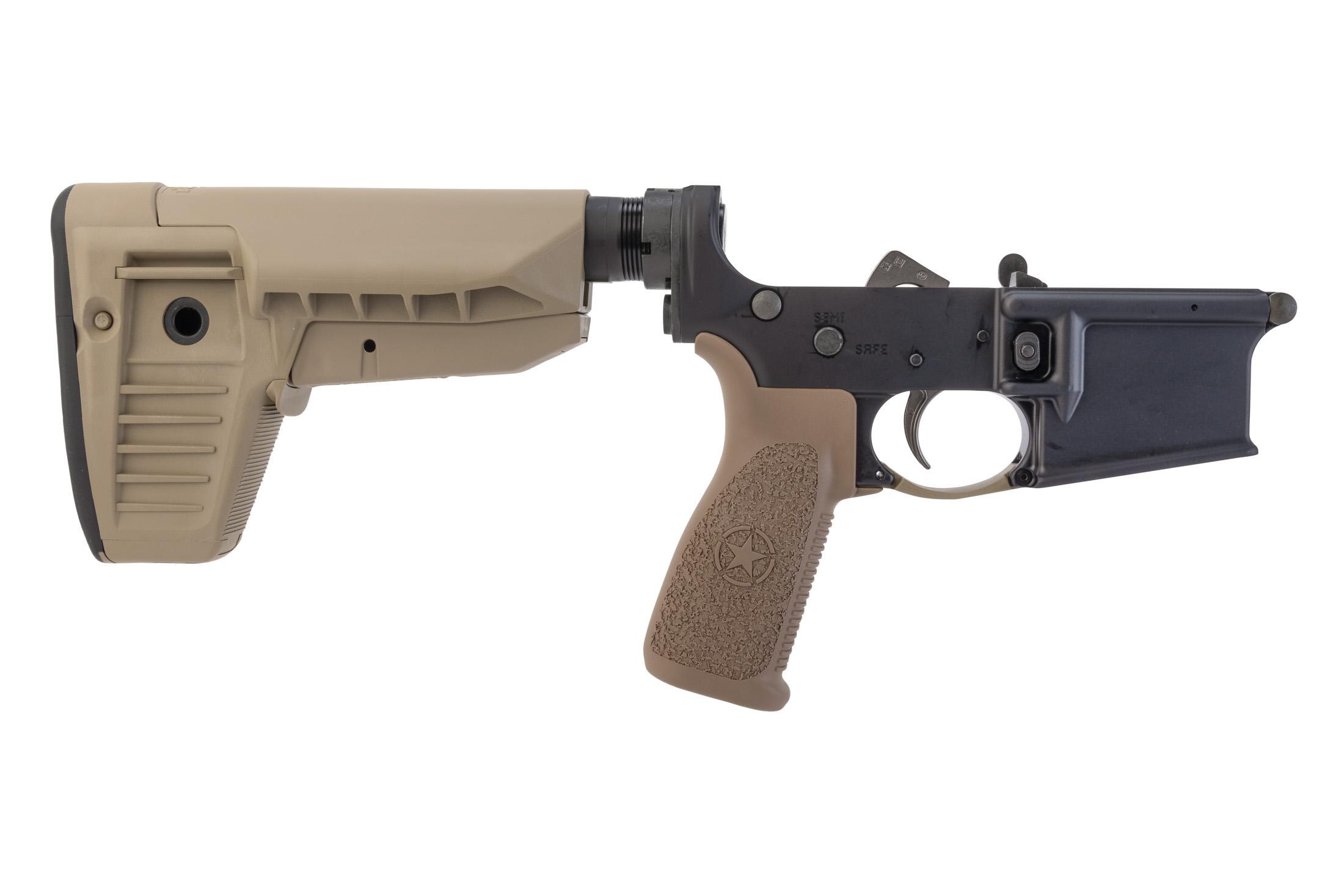 Bravo Company Manufacturing MK2 AR-15 Lower Receiver with Mod 1 SOPMOD Stock - Complete Lower - FDE